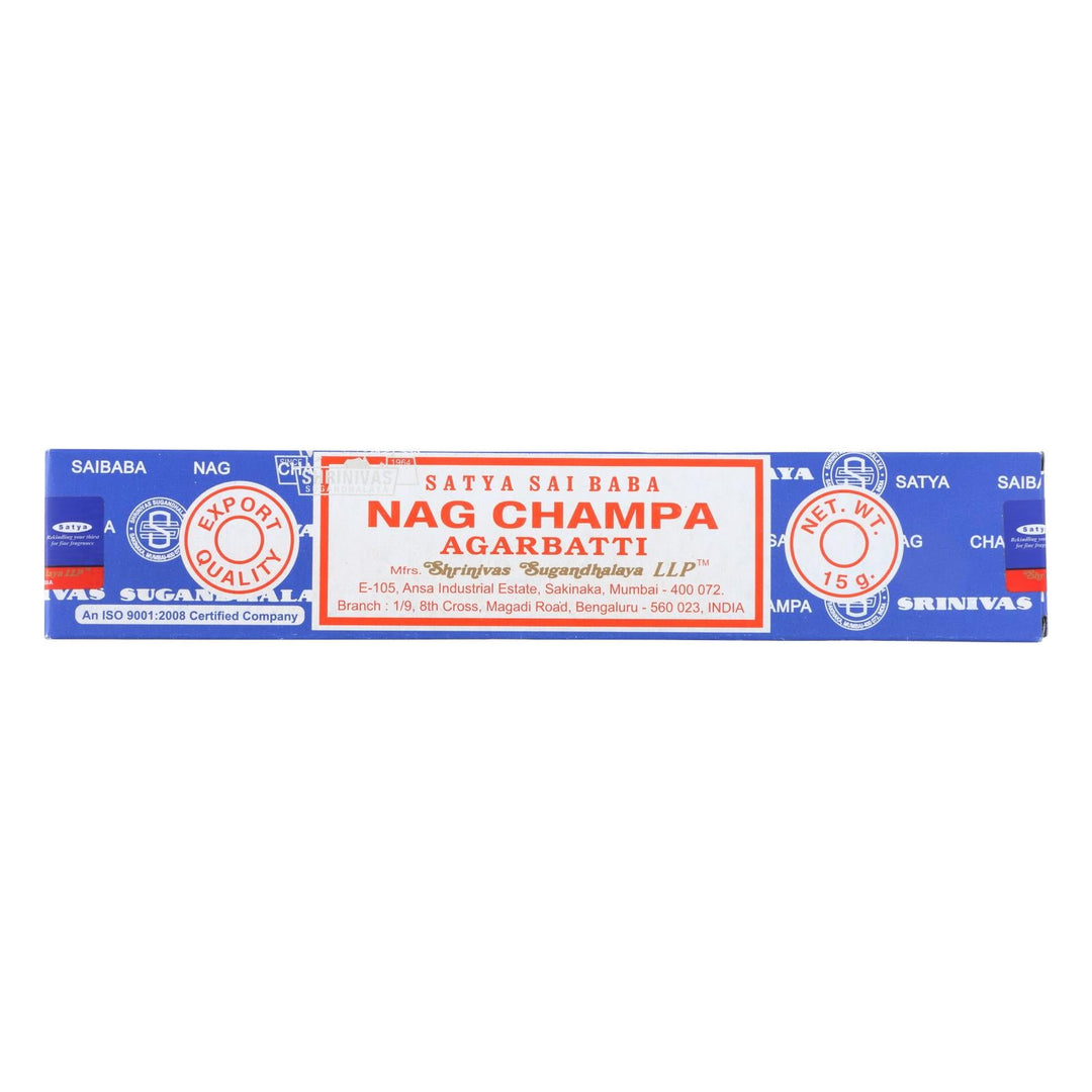 Sai Baba Nag Champa Agarbatti Incense - 15 G - Case Of 12 - Maras Green